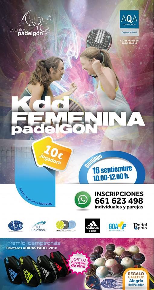 Kedada femenina AQA Los prunos padelgon 2018