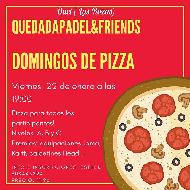 Quedada padel friends pizza