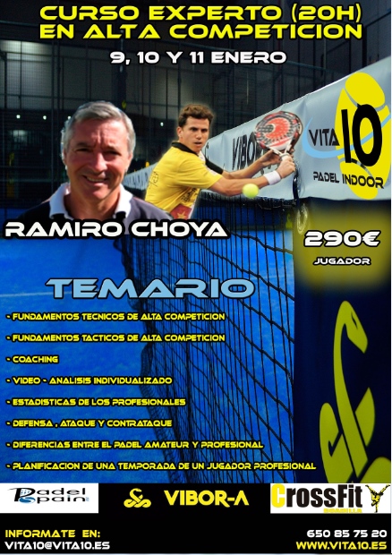 Vita10 Padel Indoor te trae un gran curso de Ramiro Choya