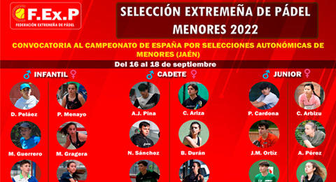 Extremadura presenta a sus candidatos para el Cto. de España de Menores 2022