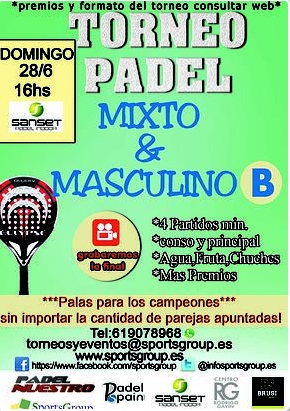 Domingo con torneo masculino y mixto con SportGroup