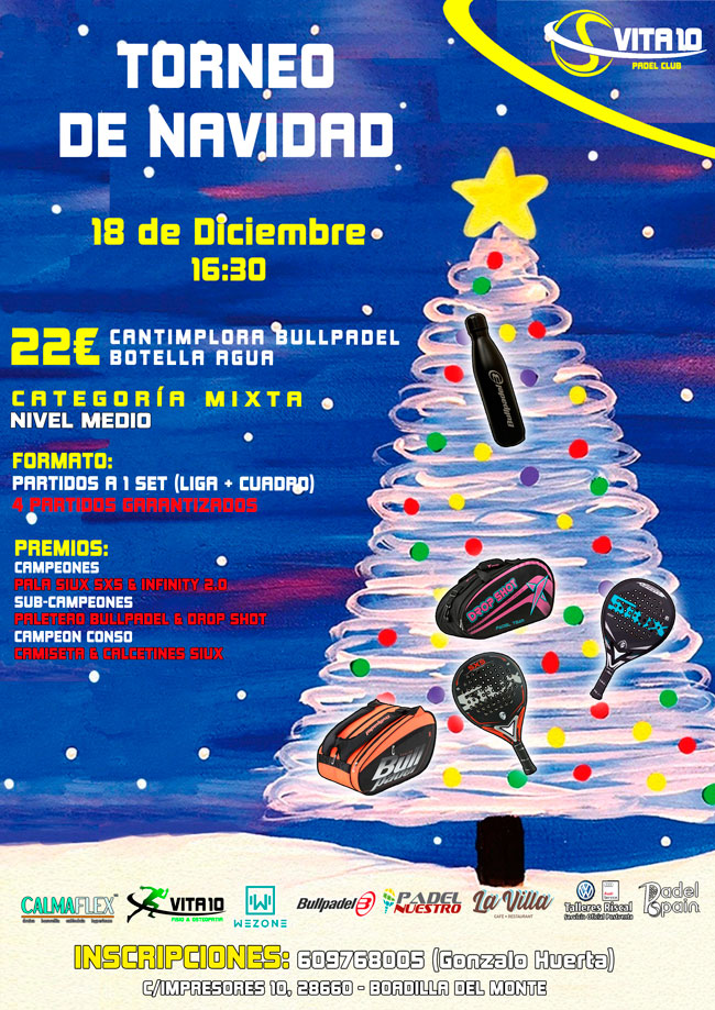 Torneo navidad mixto Vita 10 Padel