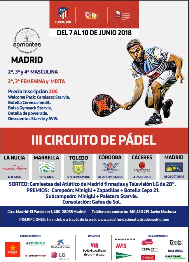 Primera parada Circuito Fundación Atlético Madrid Pádel 2018