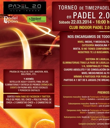 III Torneo Time2padel en el Club Pádel 2.0