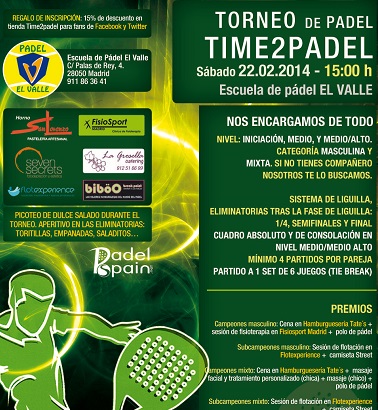 Torneo Time2padel en El Valle