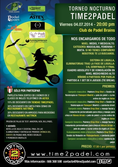 La hora de las brujas llega de la mano de Time2padel y Padel Brains