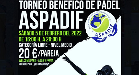 Pádel benéfico con ASPADIF: compite por una buena causa