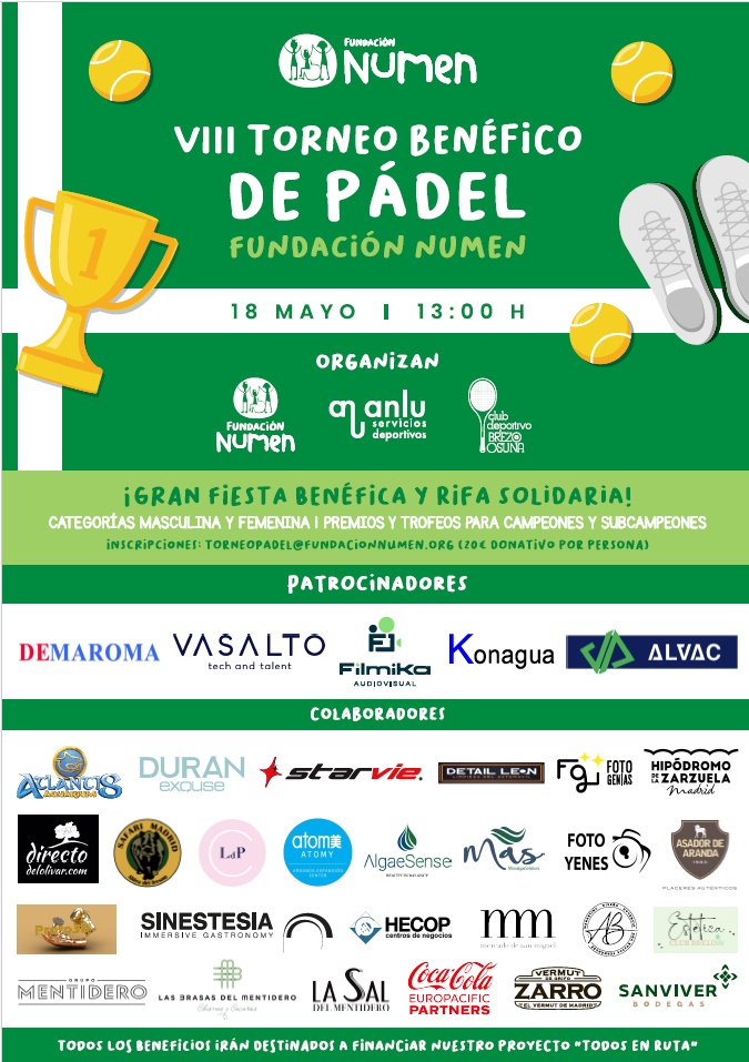 Torneo Fundación Numen pádel solidario mayo 2024