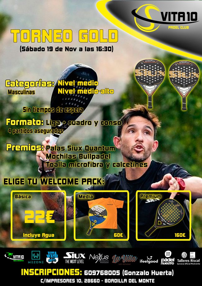 torneo gold vita 10 padel