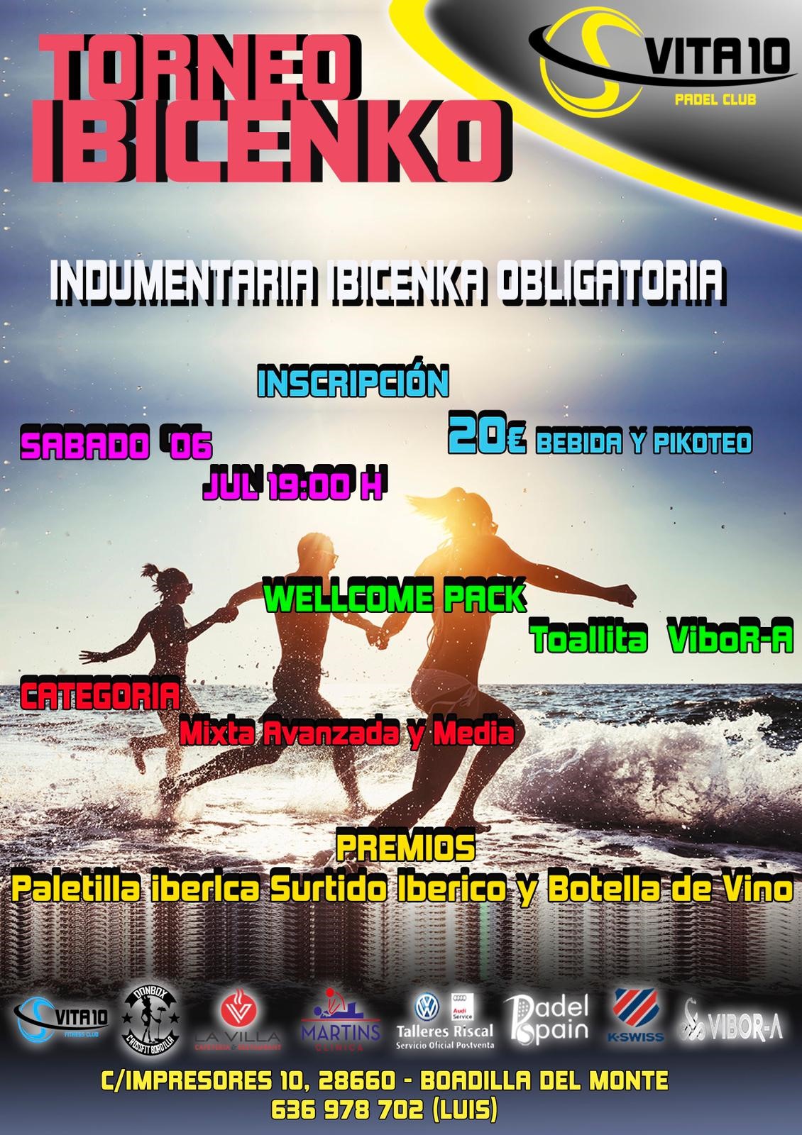 Cartel ibicenco Vita 10 padel julio 2019