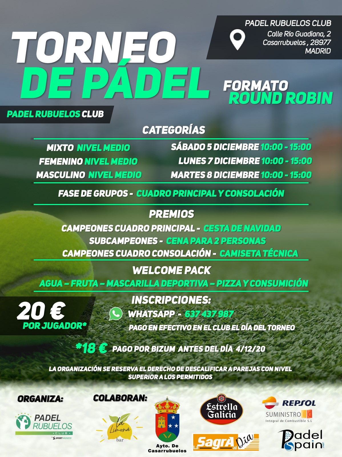 Cartel torneo Pádel Rubuelos