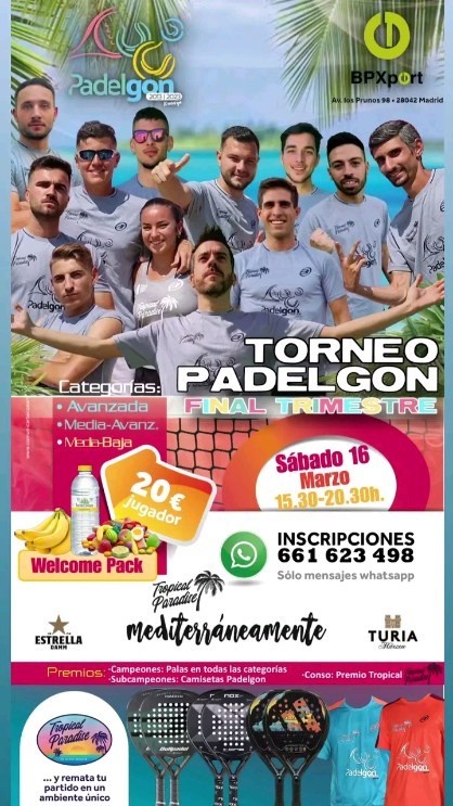 Cartel torneo Padelgon marzo 2024