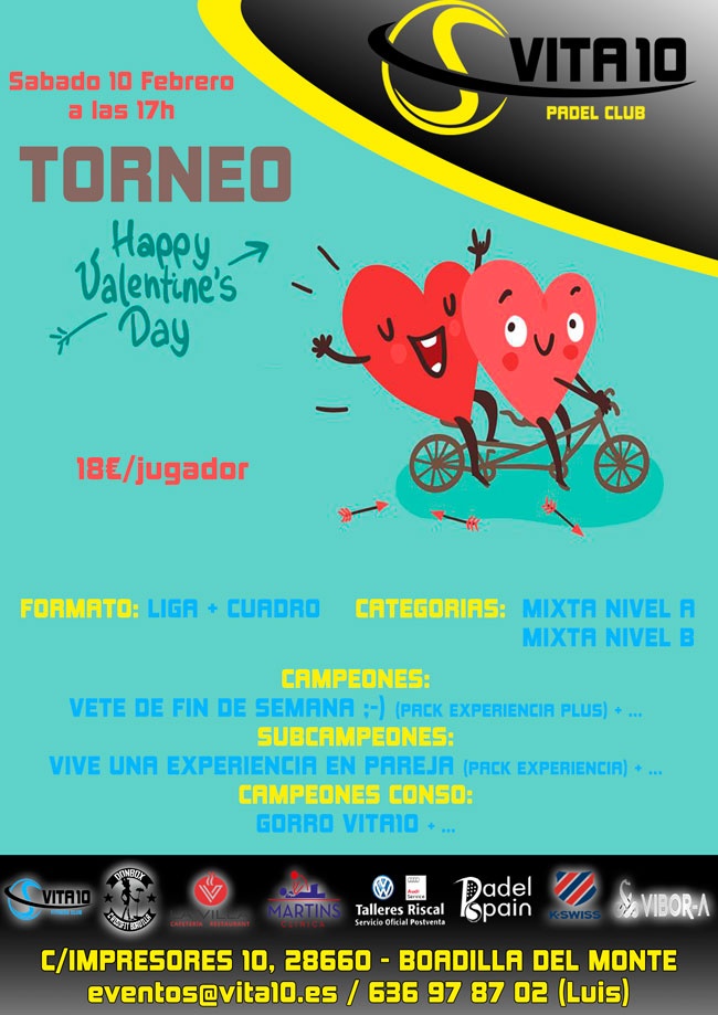 Cartel torneo Vita10 San Valentín 2018