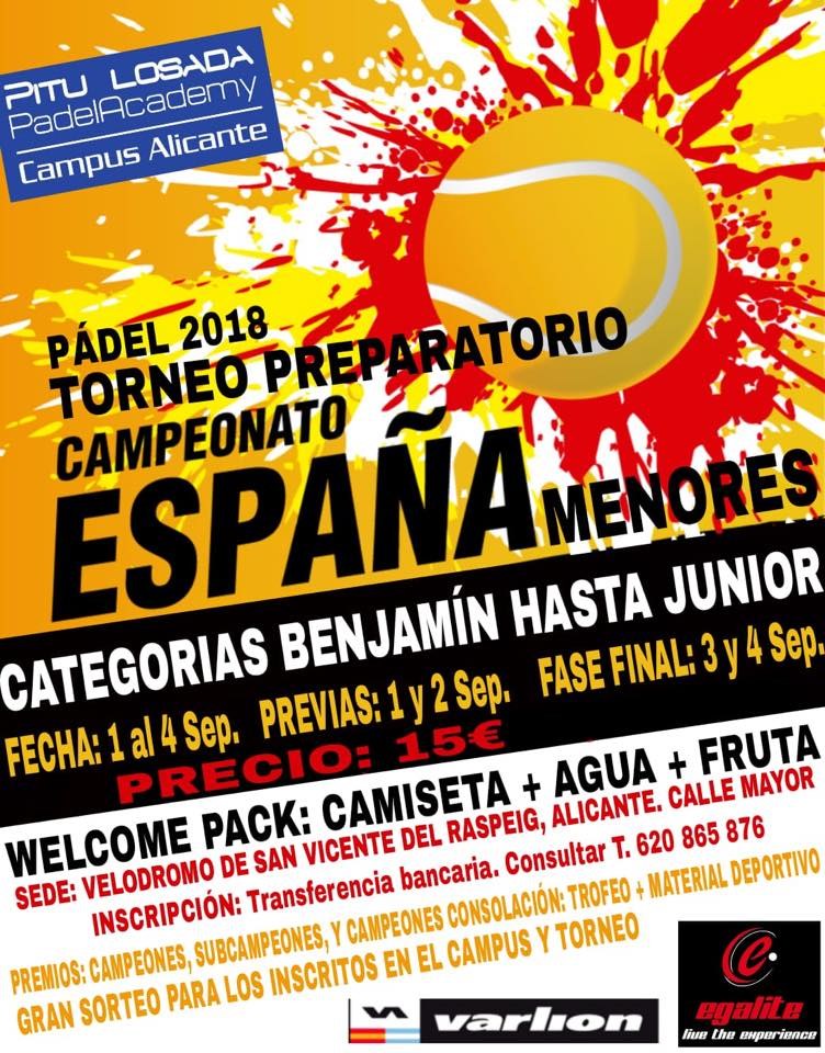 Cartel torneo Pitu Losada previo Cto. España Menores