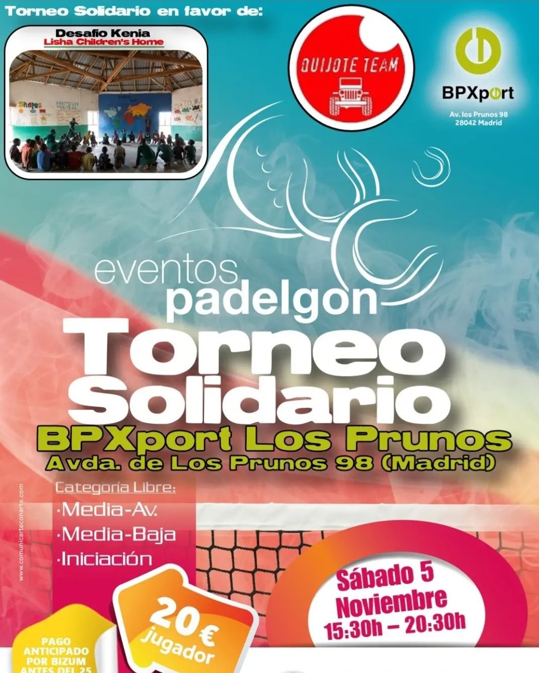 Torneo solidario Kenia Los Prunos Eventos Padelgon