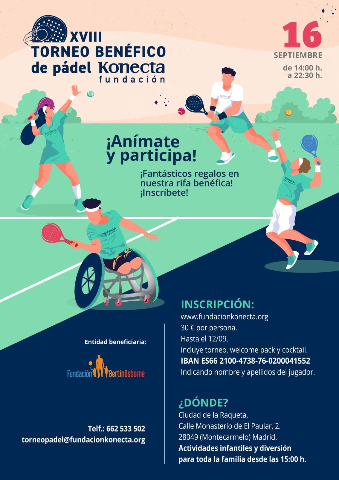 Cartel torneo solidario Fundación Konecta 2023 