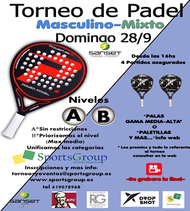 Nuevo torneo Sanset Padel Indoor-SportsGroup