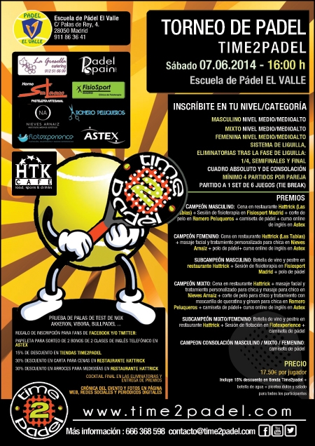 El Valle y Time2padel te traen un torneo en Las Tablas