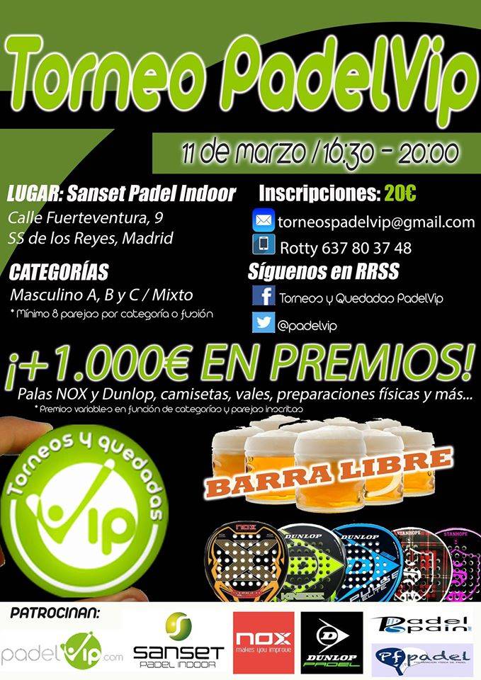 Torneo padelvip 11 de marzo