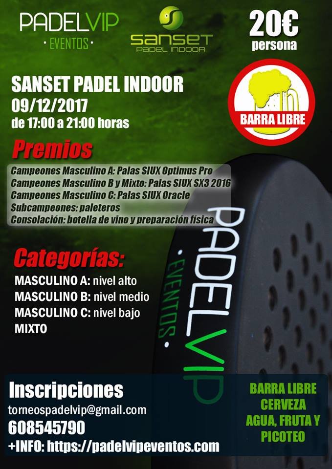 Torneo padelvip 9 diciembre 2017