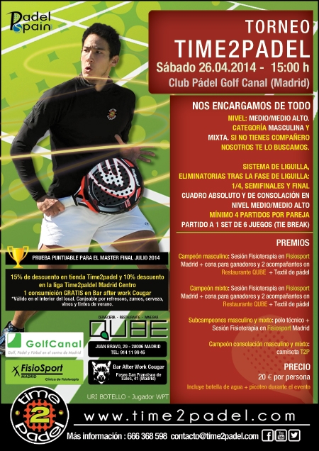 El Club Golf Canal acoge la primera prueba del circuito Time2padel