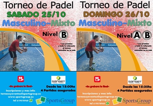 El fin de semana disfruta de Sanset Padel Indoor y de sus torneos