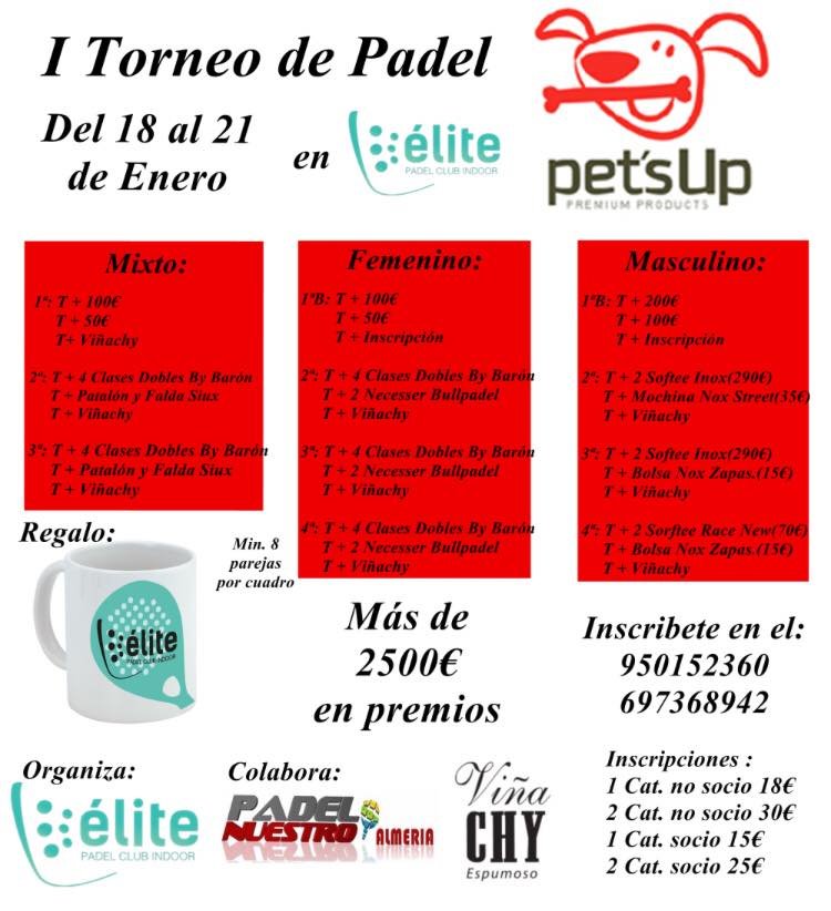 Cartel torneo Élite Padel CLub