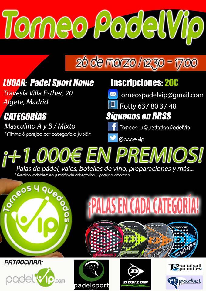 Cartel torneo 26 de marzo padelvip