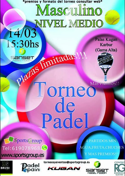 Torneo masculino en Sanset Padel Indoor