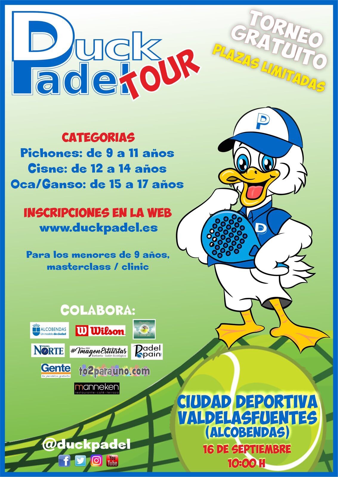 Cartel duck padel septiembre madrid