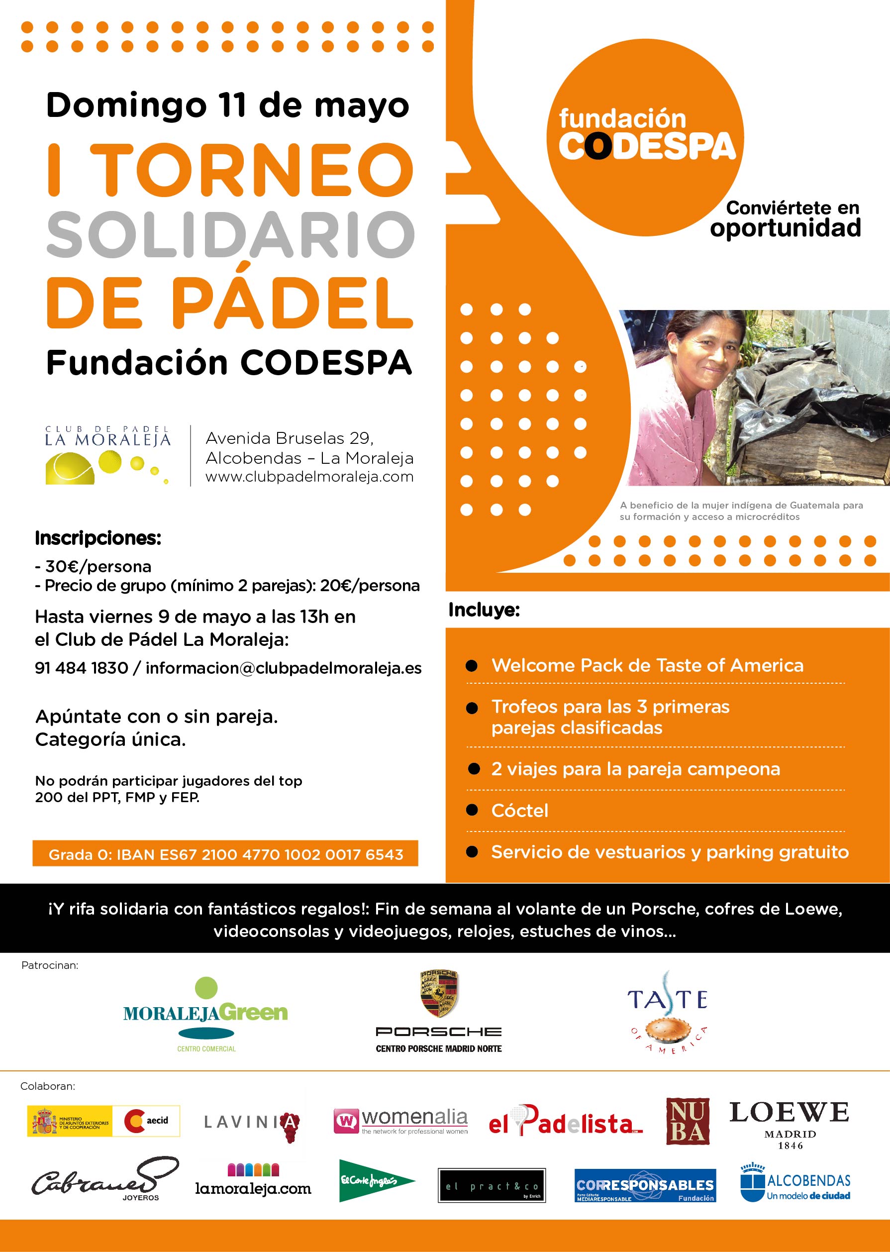 Club Pádel La Moraleja celebrará el I Torneo Solidario Fundación Codespa