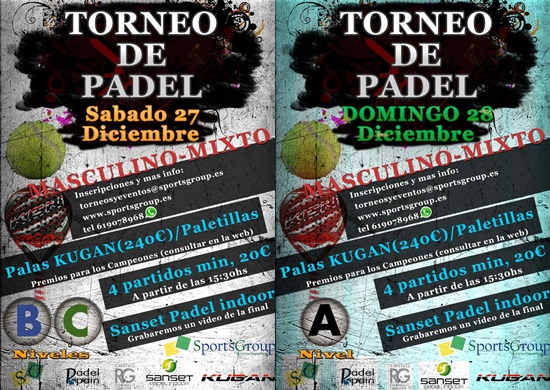 SportsGroup y Sanset Padel Indoor, pádel del bueno en Navidad