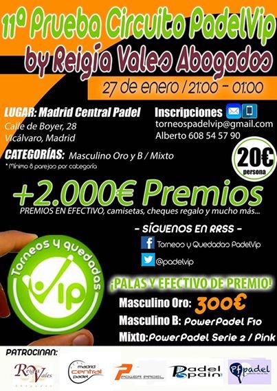 XI Prueba circuito padelvip Reigia Vales