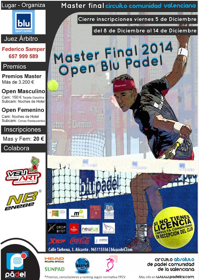 Máster Absoluto 2014 y Open Blu Padel