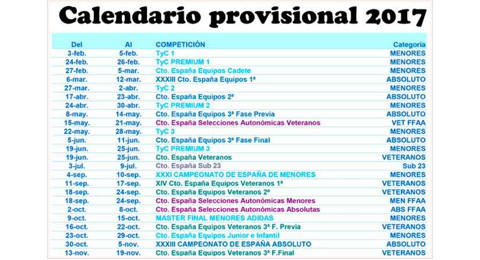 Calendario FEP