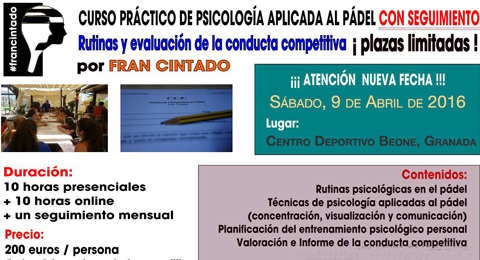 Curso de psicología aplicada al pádel