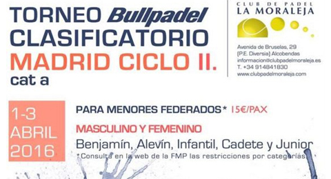 Inscripciones abiertas para el Torneo Bullpadel de menores