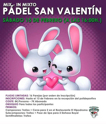 Torneo de Pádel San Valentín en San Sebastián de los Reyes (Madrid)