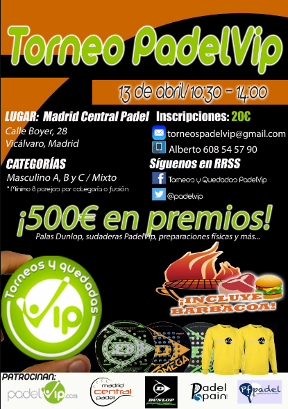 cartel 13 de abril PadelVIp