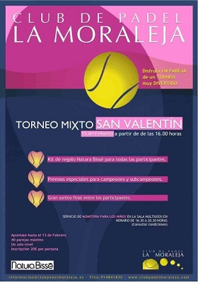 ¡Llega al Club de Padel La Moraleja el Torneo de San Valentín!