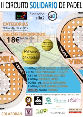 Fundación Alia2 organiza el II Circuito Solidario de Pádel