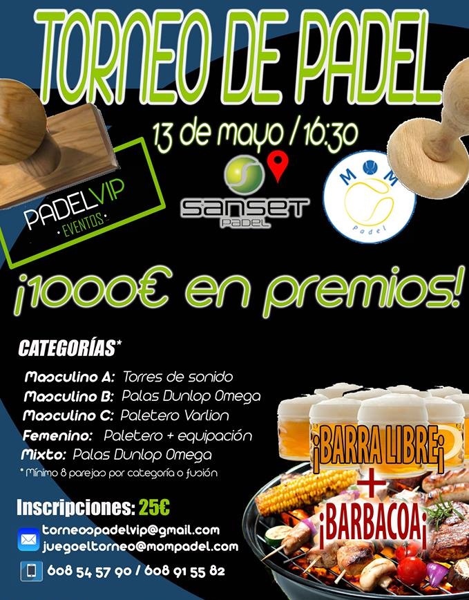 Cartel torneo padel vip 13 myo