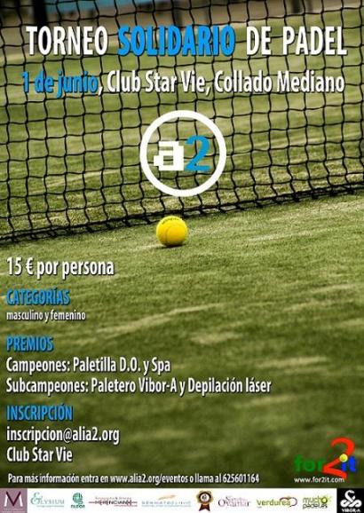 El Club Star Vie de Collado Mediano acoge un nuevo torneo de pádel solidario de Fundación Alia2