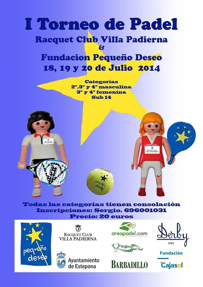 El club de raqueta del Hotel Villa Padierna acoge un torneo de pádel para recaudar fondos para niños enfermos